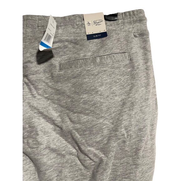 Original Penguin Mens Gray Slim Fit Joggers Size S Cotton Blend Elastic Waist - Picture 3 of 10